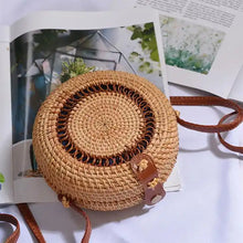 Load image into Gallery viewer, Round Woven Rattan Hollow Crossbody Bag-LOFA-Love for Arcade
