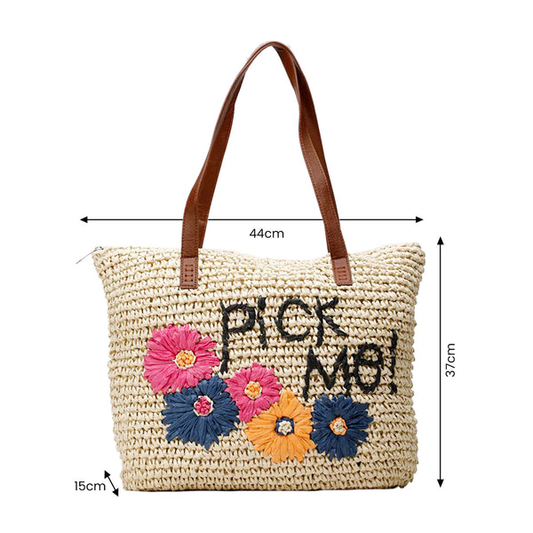 Handwoven Straw Tote Bag | Pick Me