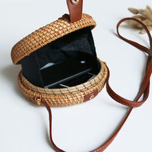 Load image into Gallery viewer, Round Woven Rattan Hollow Crossbody Bag-LOFA-Love for Arcade
