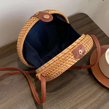 Load image into Gallery viewer, Round Woven Rattan Hollow Crossbody Bag-LOFA-Love for Arcade
