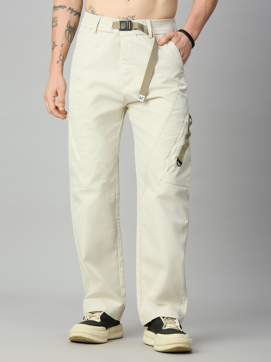 Baggy Fit Beige Cargo Pant