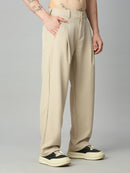 Men's Korean fit baggy trousers right side profile