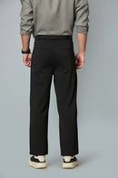 Back design of men’s formal trousers with tailored fit and stretchable fabric- smart casual pants back view 