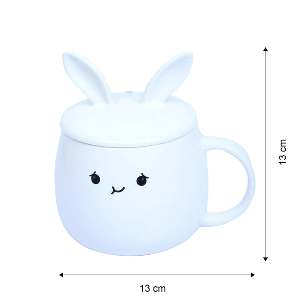 Heat Sensitive Ceramic Mug with Lid & Spoon - 430ML