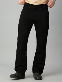 Pitch Black Straight Fit Stretch Denim Jeans