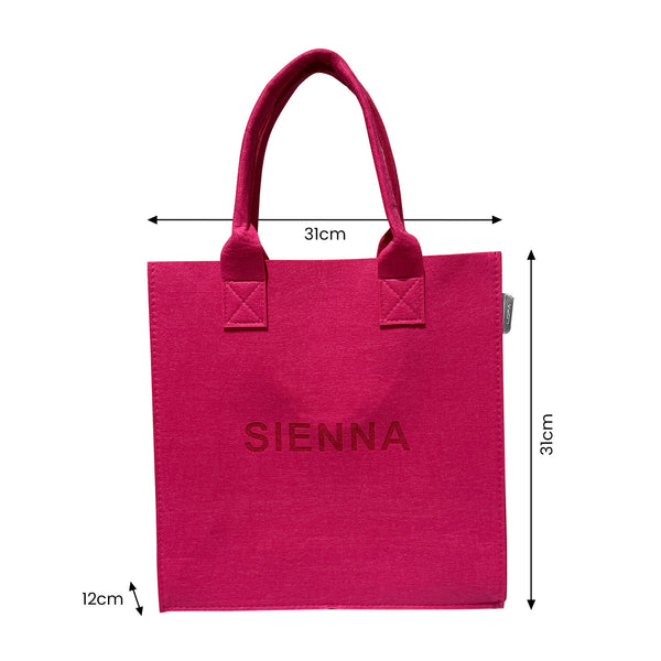 Eco-friendly Felt Tote Bag | Sienna Bright Pink