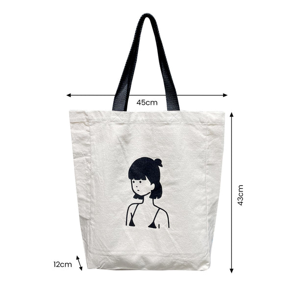 Natural Cotton Canvas Tote Bag | Ladylike Shopper Bag