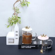 Load image into Gallery viewer, Crown Glass Coffee &amp; Tea Mug with Lid &amp; Spoon- LOFA-Love for Arcade
