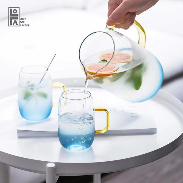 Borosilicate Glass Jug with 2 Cups - LOFA-Love for Arcade