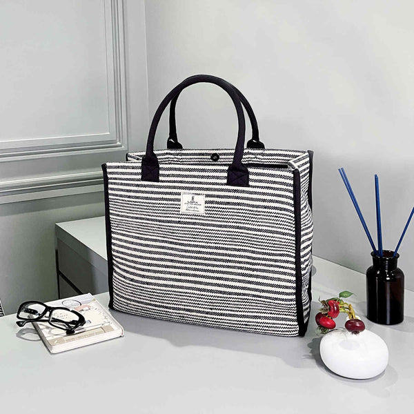 Stripe Jacquard Tote Bag-LOFA-Love for Arcade