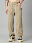Khaki Relaxed Fit Highly Comfortable Smart Pant