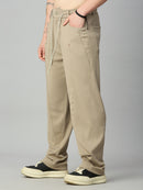 Khaki Relaxed Fit Highly Comfortable Smart Pant