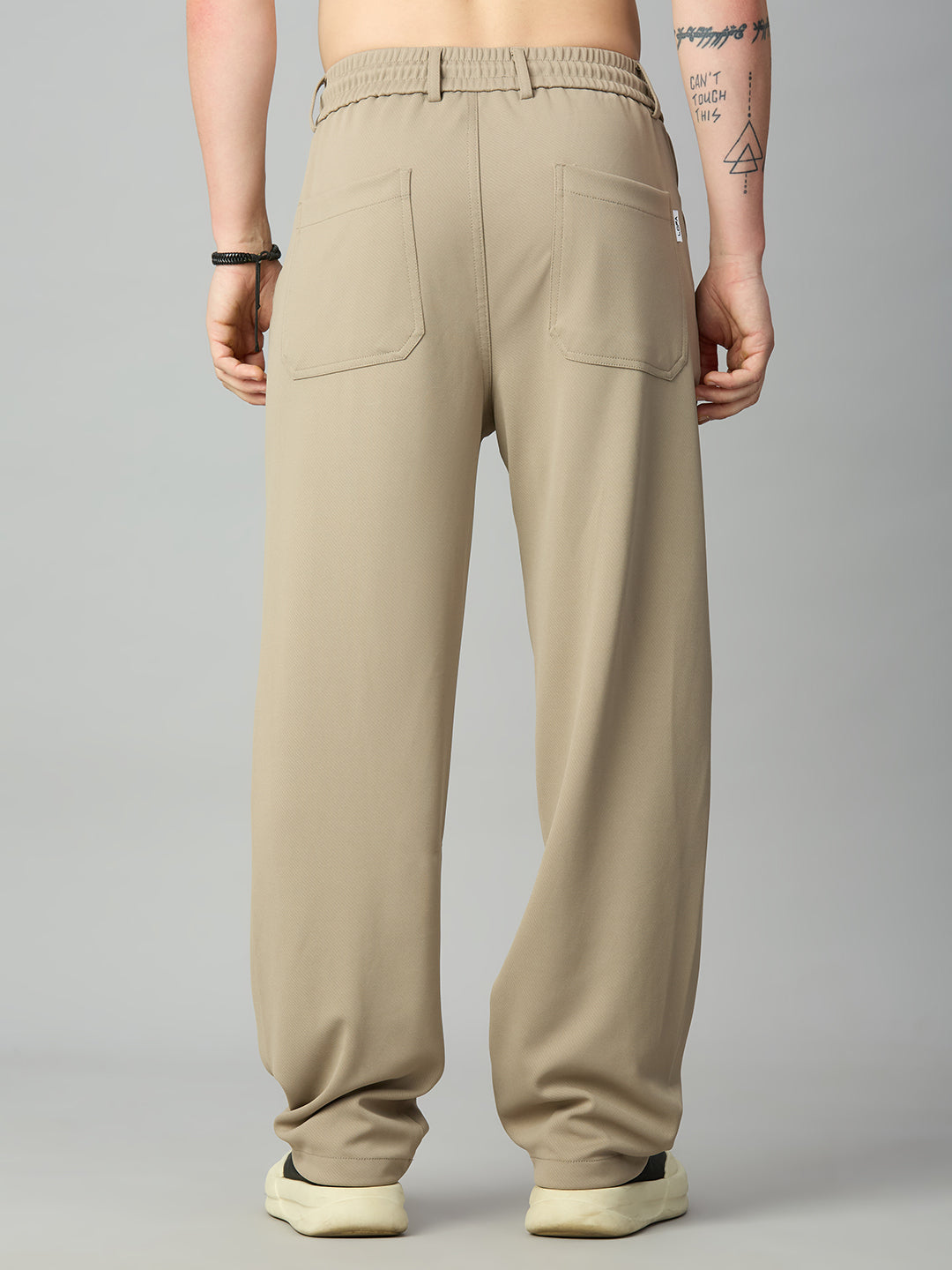 Khaki Relaxed Fit Highly Comfortable Smart Pant