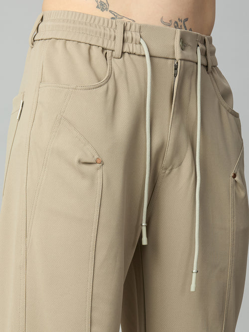 Khaki Relaxed Fit Highly Comfortable Smart Pant