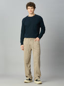Khaki Relaxed Fit Highly Comfortable Smart Pant