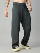 Grey Relaxed Fit Highly Comfortable Smart Pant