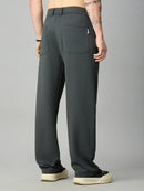 Grey Relaxed Fit Highly Comfortable Smart Pant