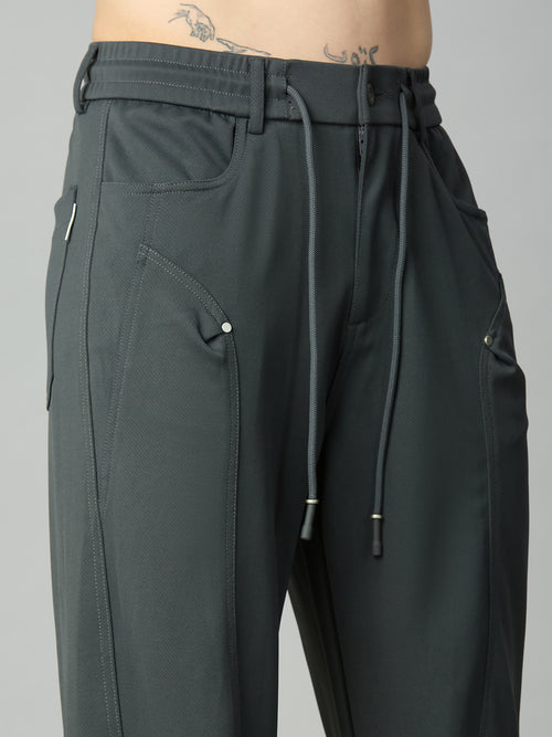 Grey Relaxed Fit Highly Comfortable Smart Pant