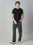 Grey Relaxed Fit Highly Comfortable Smart Pant
