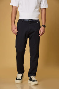Straight Fit Stretch Navy Blue Trouser