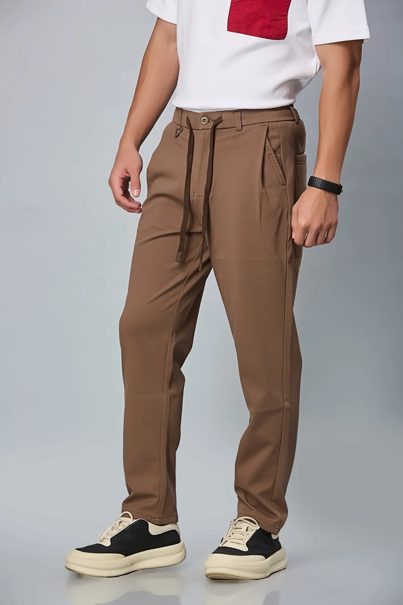 Relax Fit Coffee Brown Casual Trousers