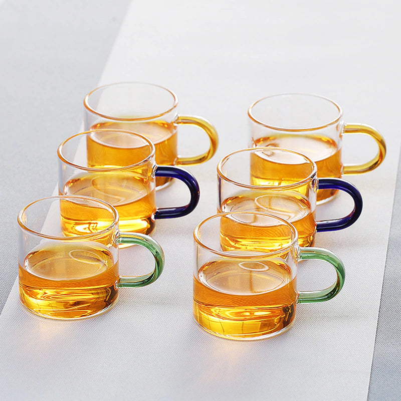 Clear Glass Tea Cup (Set of 6) - 120ml LOFA- love for arcade