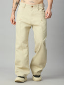 Khaki Baggy Designer Smart Pant