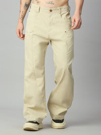 Khaki Baggy Designer Smart Pant