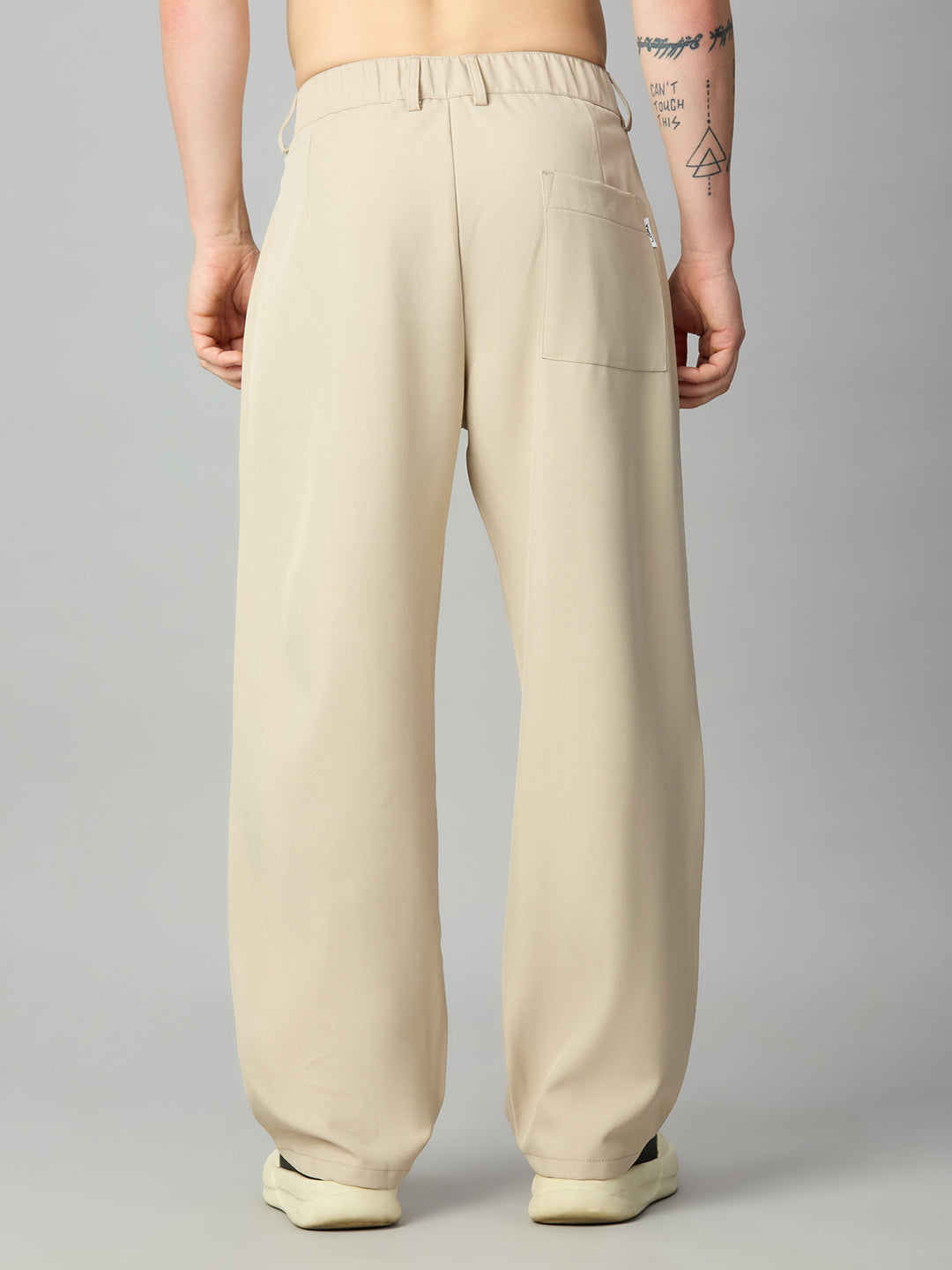Men's baggy Tencel trousers back view