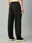Rear view of Lofa™ Relaxed Fit Tencel Stretch Drawstring Pants displaying clean back pockets, elastic waistband, and relaxed straight-leg design.