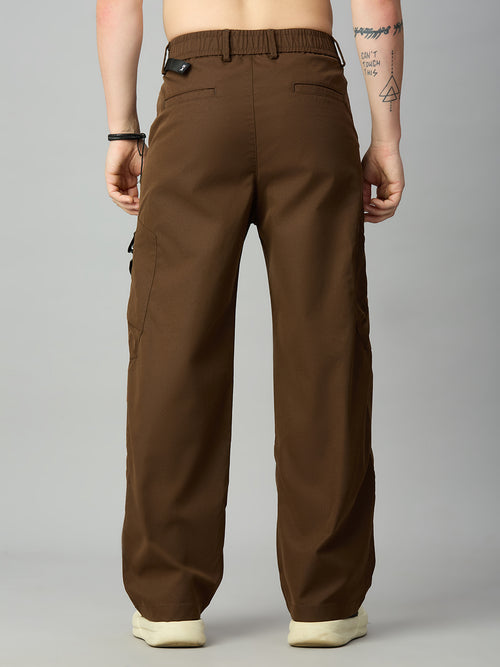 Men's relaxed fit Tencel cargo pants with premium drape and comfortable silhouette – back view