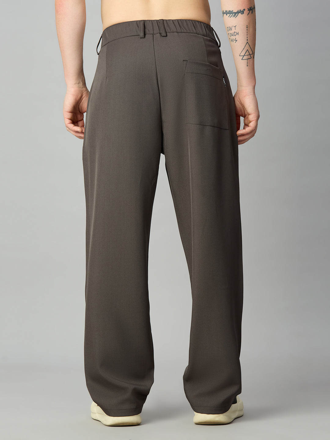 Men's baggy Tencel trousers back view