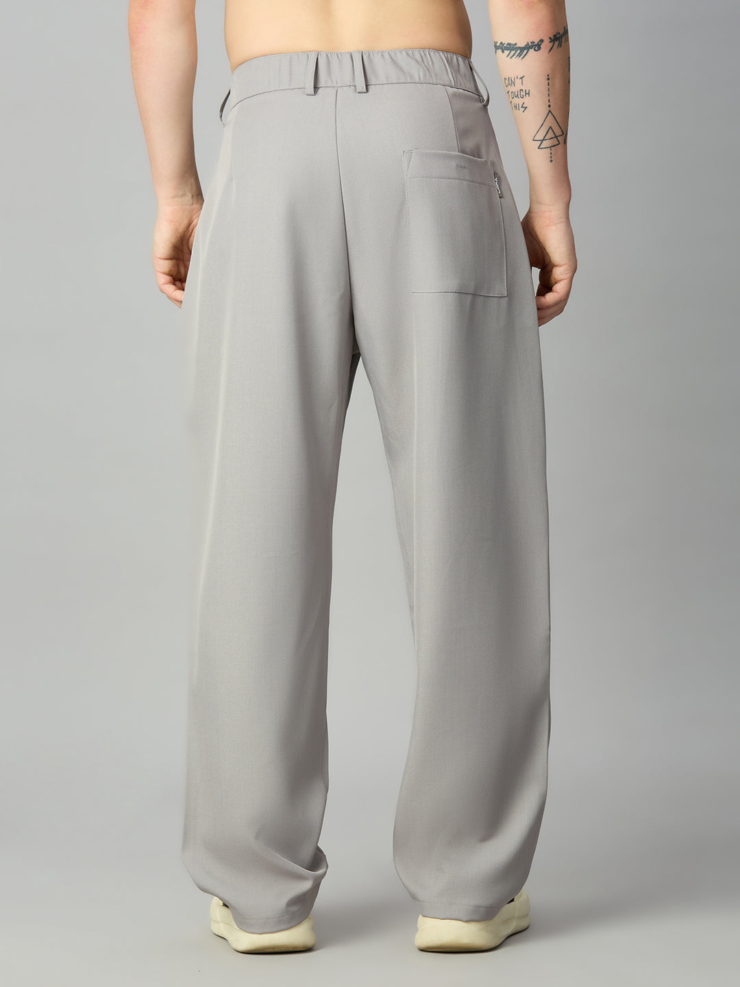 Men's baggy Tencel trousers back view