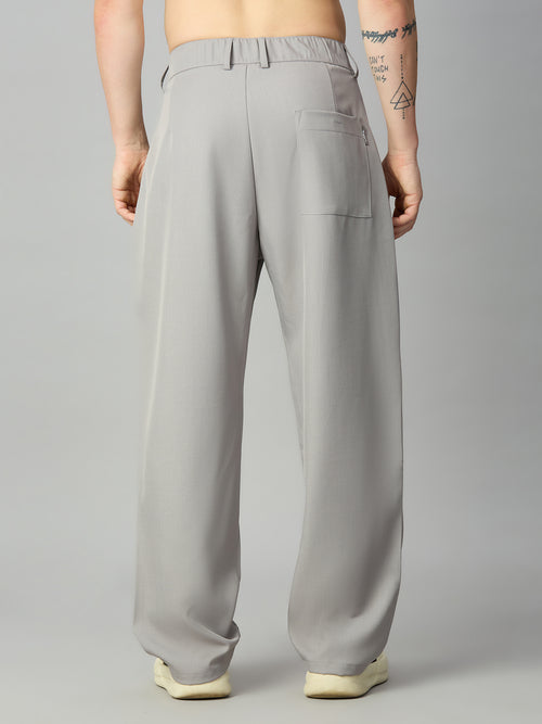 Men's baggy Tencel trousers back view