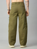Men's relaxed fit Tencel cargo pants with premium drape and comfortable silhouette – back view