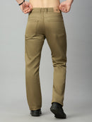 Men's stretch cotton blend straight fit trousers – back view