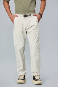 Comfort Fit Beige Casual Trousers