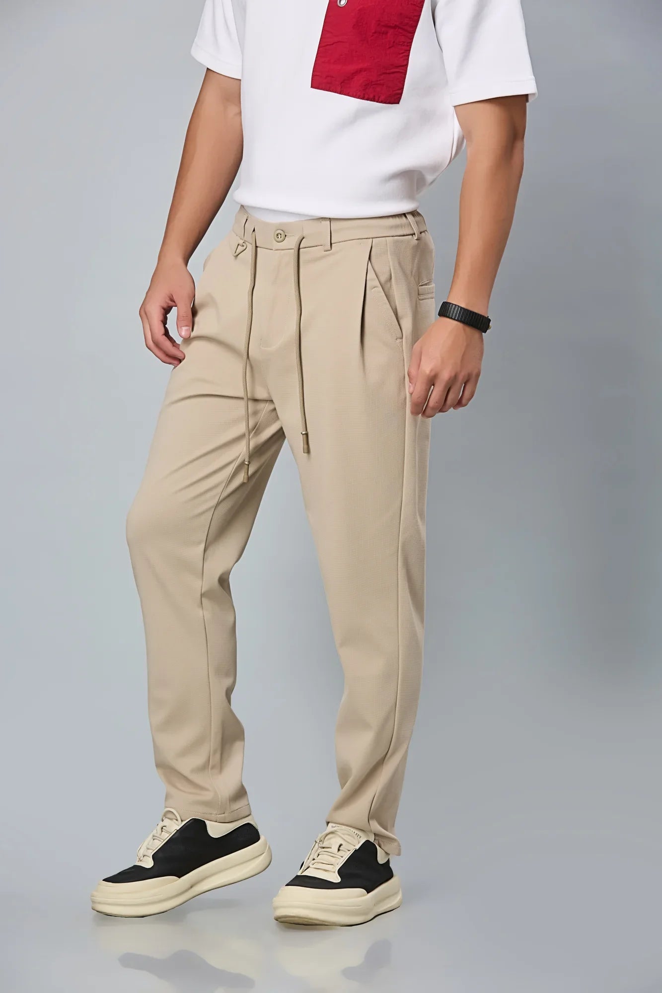 Relax Fit Khaki Casual Trousers