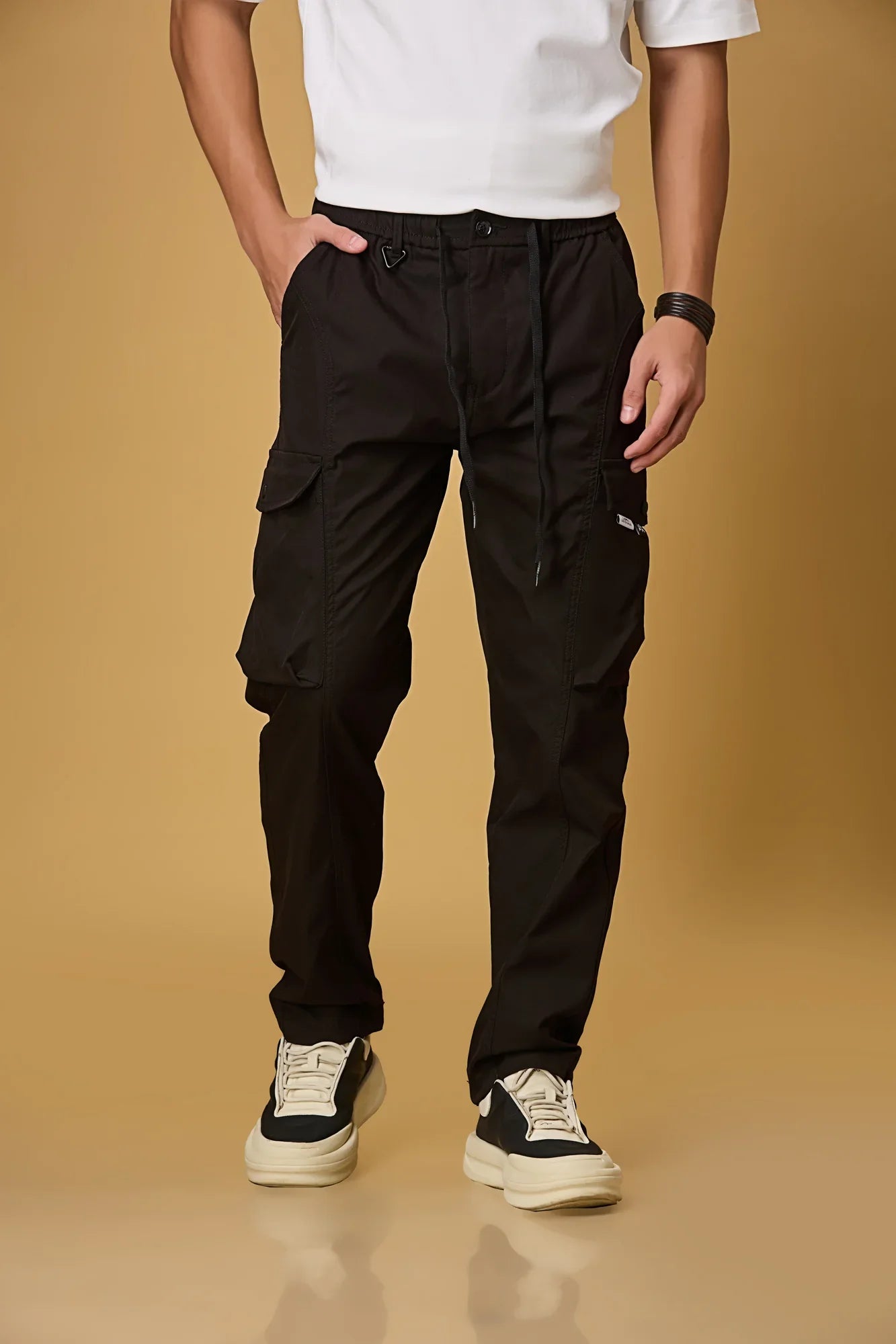 Casual Fit Black Cargo Pants