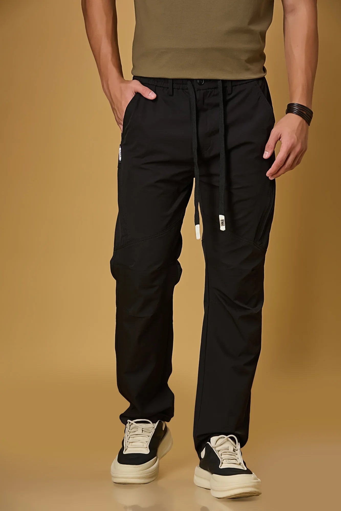 Comfort Fit Black Cargo Pants