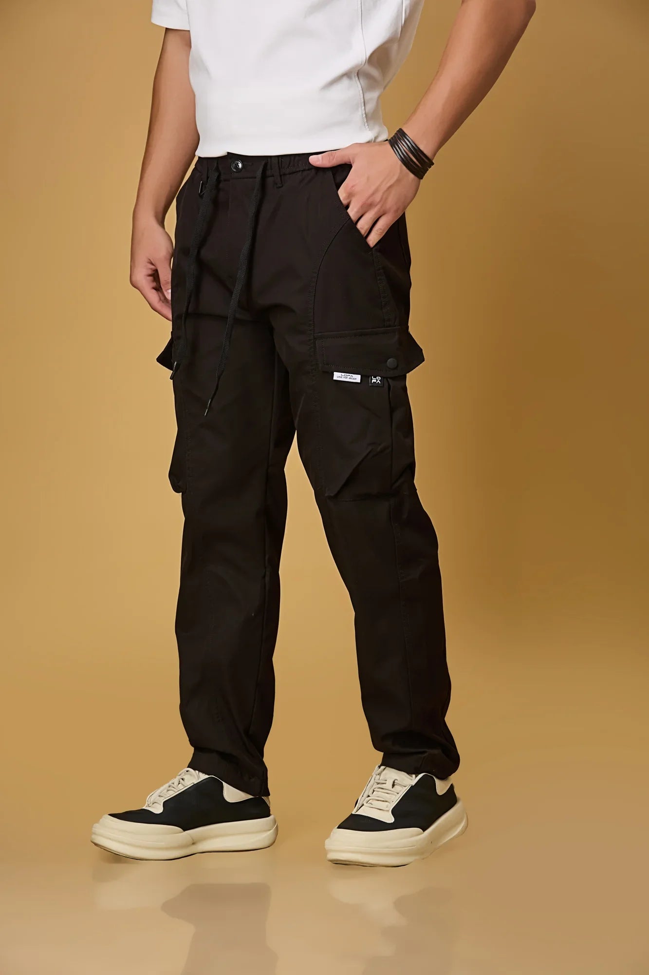 Casual Fit Black Cargo Pants
