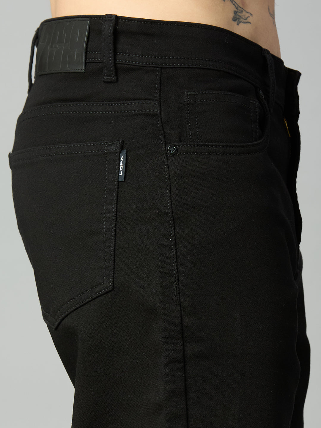 Black Baggy Fit Stretch Denim Jeans