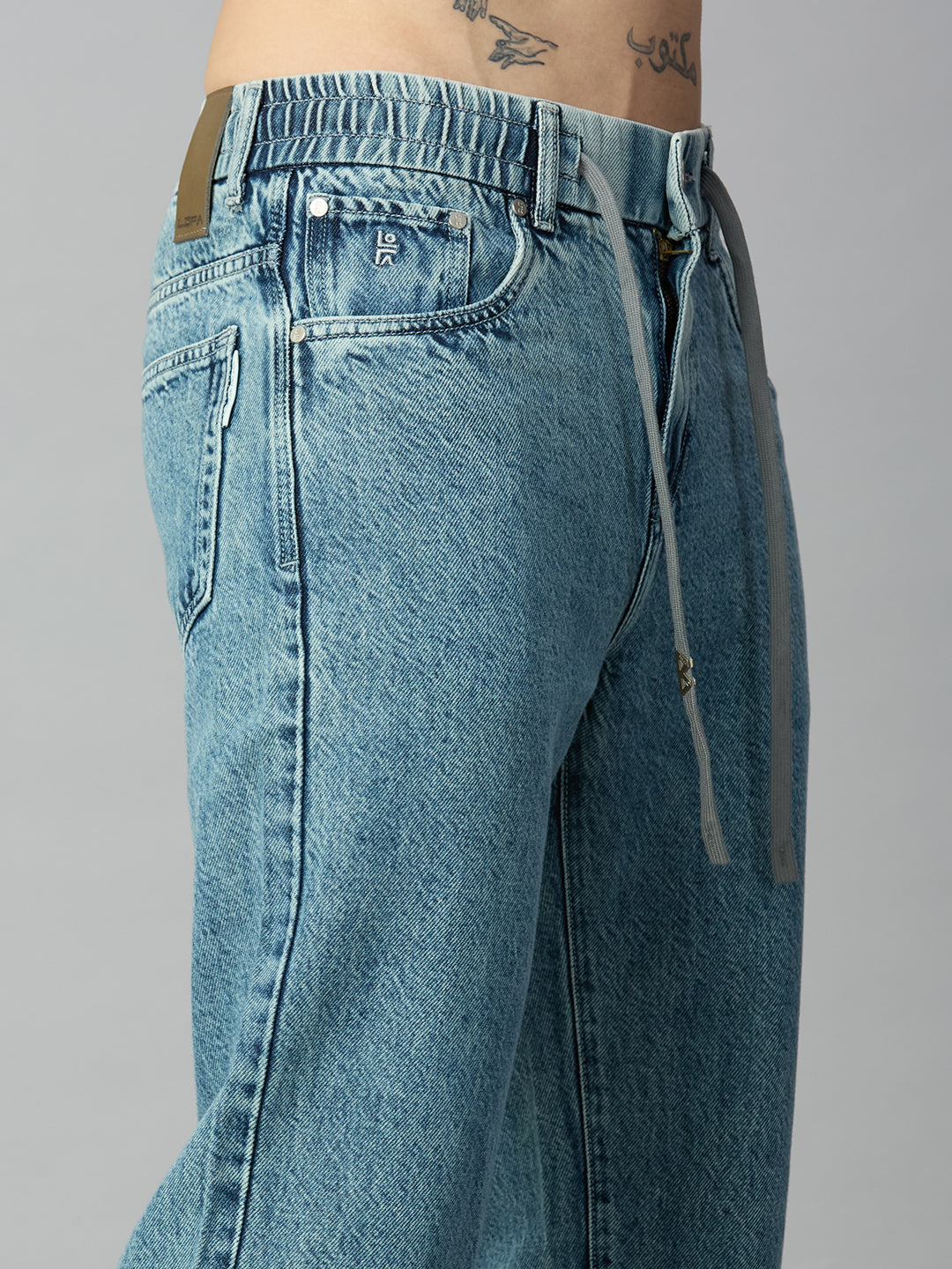 Baggy Light Blue Washed Denim Jeans