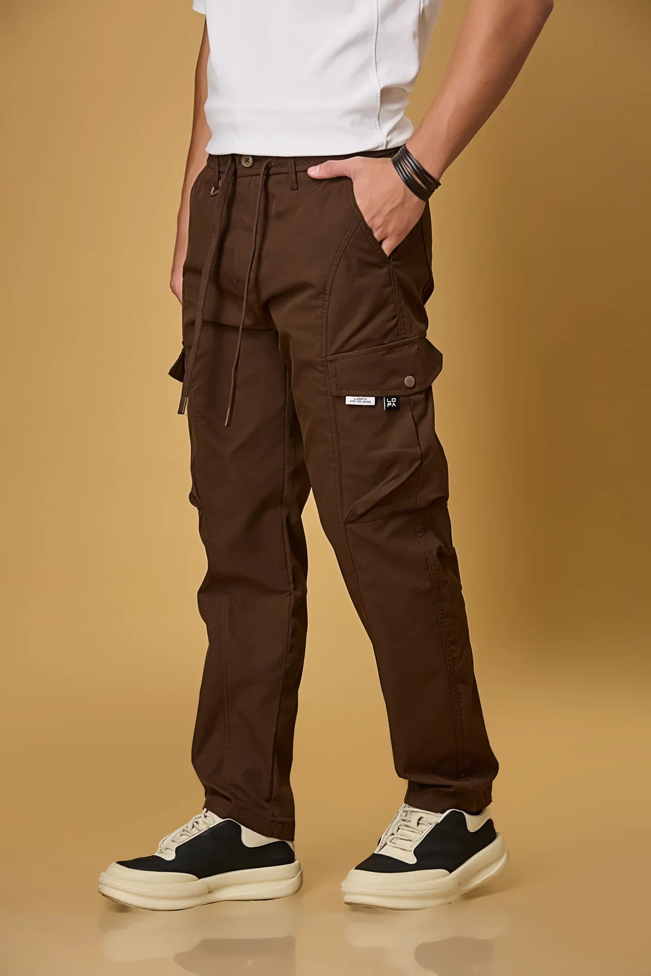 Casual Fit Coffee Brown Cargo Pants