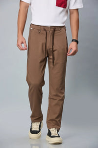 Relax Fit Coffee Brown Casual Trousers