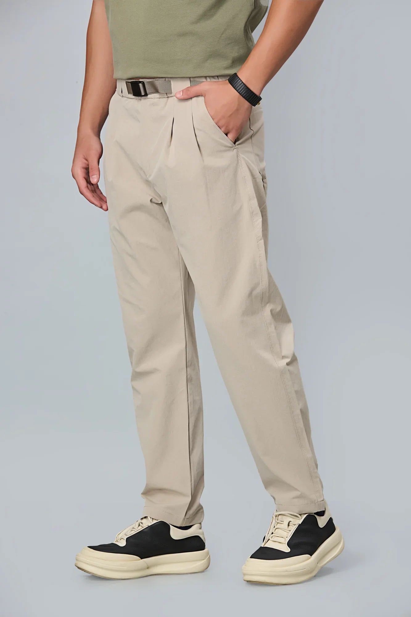 Comfort Fit Khaki Casual Trousers