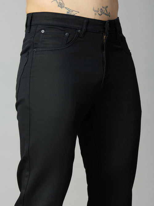 Close-up of premium stretch cotton blend fabric with smooth, refined finish