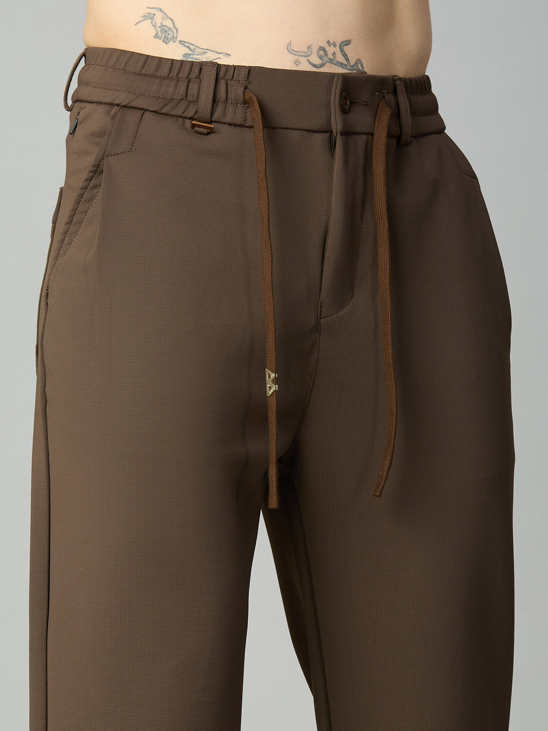 Coffee Relaxed fit Stretch smart pant