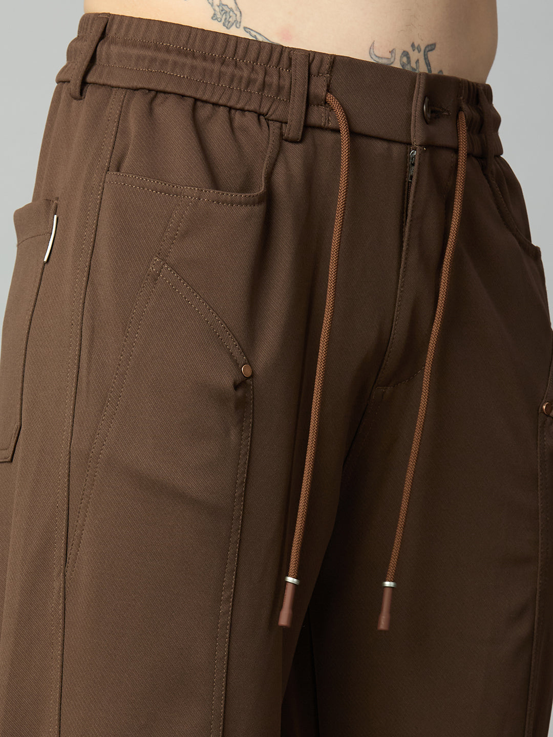 Coffee Relaxed Fit Highly Comfortable Smart Pant
