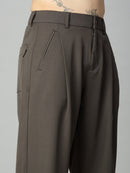 Close-up of tailored front pleat detailing